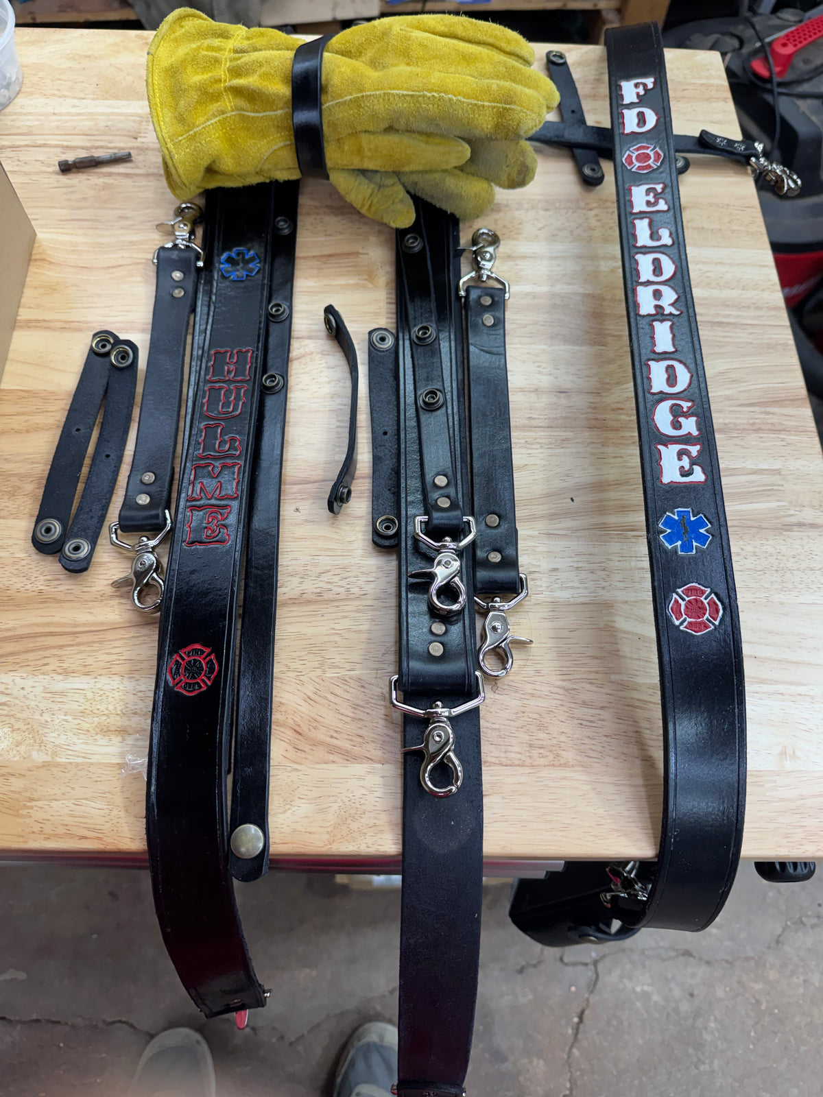 Plain Leather Radio Harness, Fire Fighter Collection